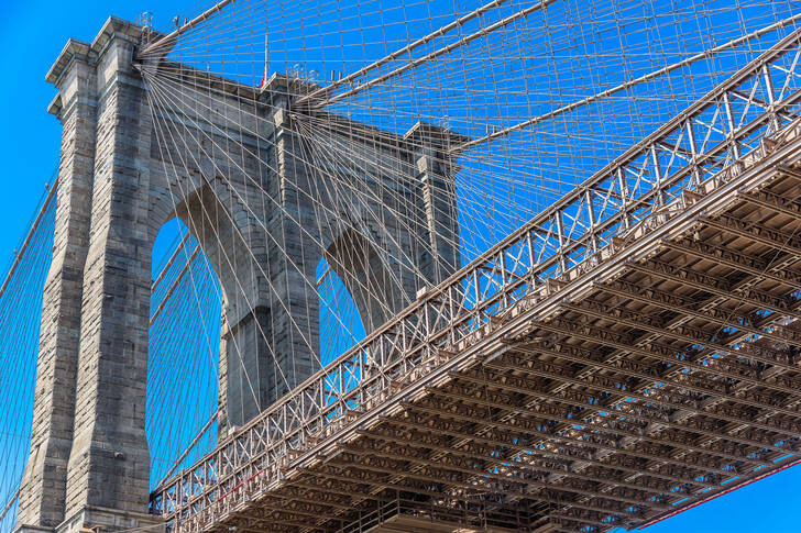 Unteransicht der Brooklyn Bridge