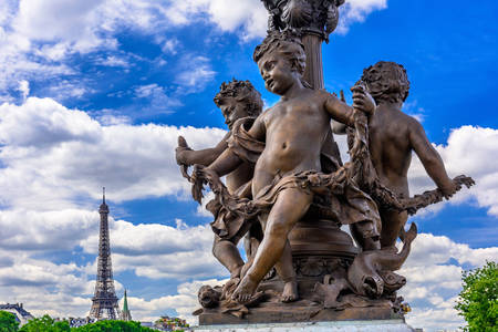 Laterne auf der Pont Alexandre III in Paris