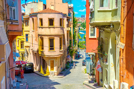 Straatpanorama in Istanbul