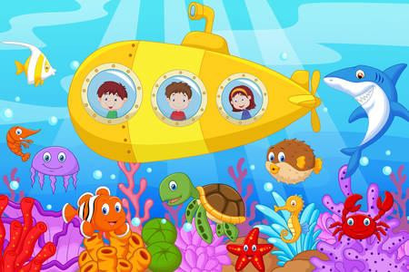 Kinder in einem U-Boot
