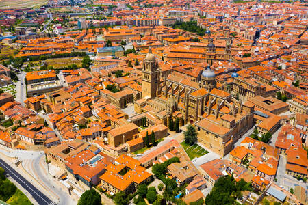 Utsikt över den nya katedralen i Salamanca