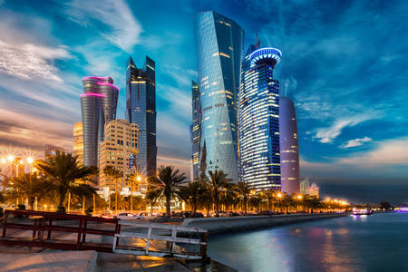 Rascacielos en el centro de Doha