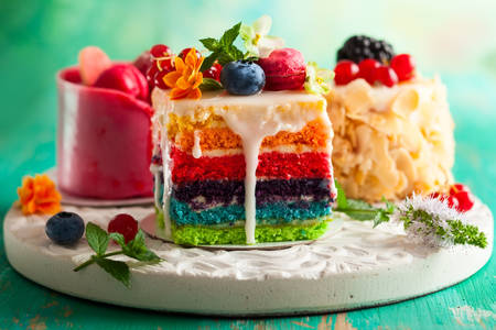 Gâteaux multicolores