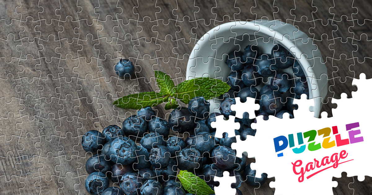 Blueberries In A White Bowl Jigsaw Puzzle Plants Berries Puzzle Garage