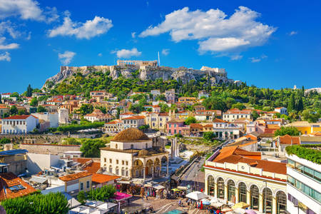 Uitzicht op de Akropolis vanaf Plaka