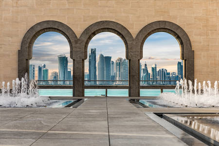 Vista de rascacielos de Doha