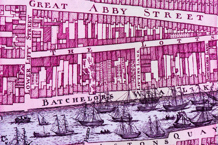 Mapa Dublinu na staré libře