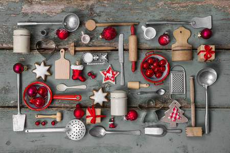 Köksredskap och julleksaker