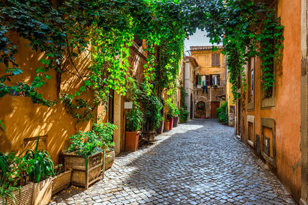 Trastevere'deki eski sokak