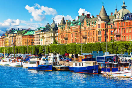 Stockholm'de iskele görünümü