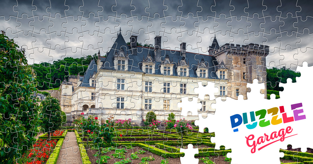 View Of Villandry Castle Jigsaw Puzzle Countries France Puzzle Garage