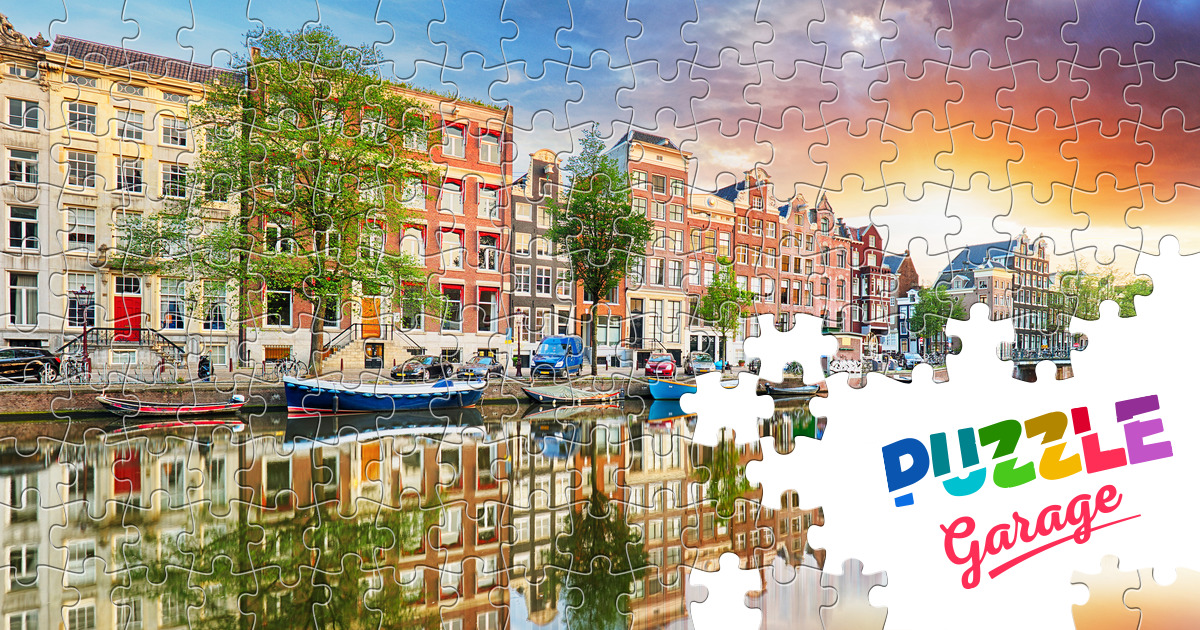 Amsterdam Canal Jigsaw Puzzle Countries Netherlands Puzzle Garage