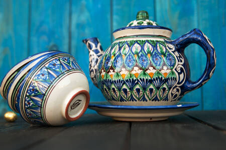 Üzbég kerámia edények