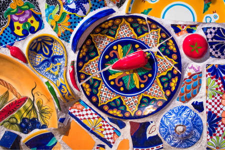 Färgglad mexikansk mosaik