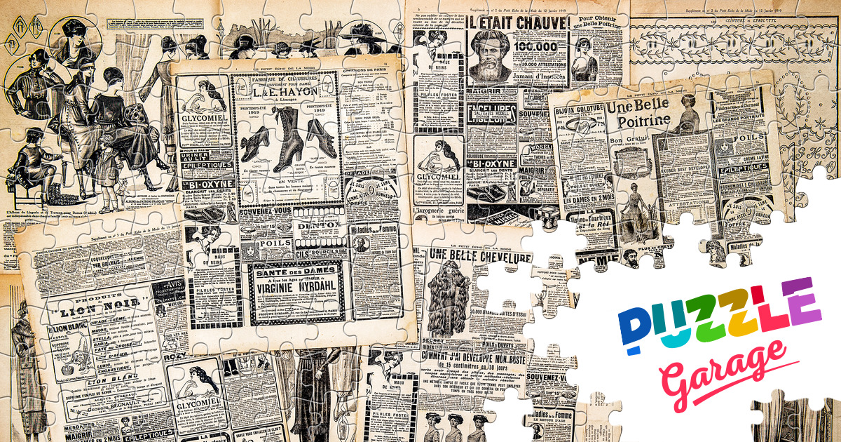 Newspapers Jigsaw Puzzle History Retro Puzzle Garage