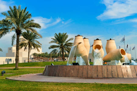 Fontein in de stad Doha