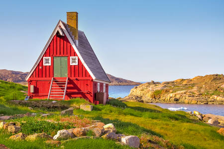 Casas en el sur de Groenlandia