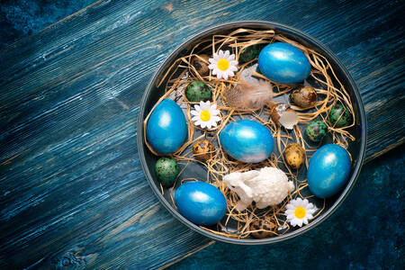 Blue Easter eggs