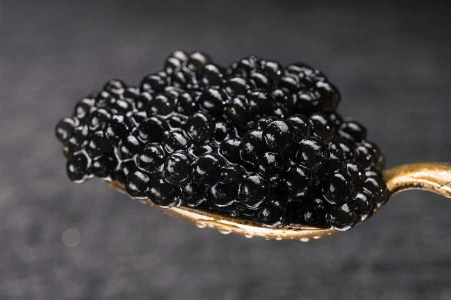 Caviar noir gros plan