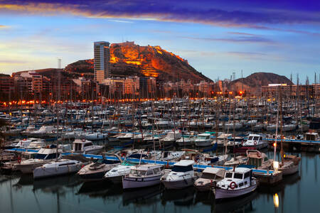 Yachts in the port of Alicante
