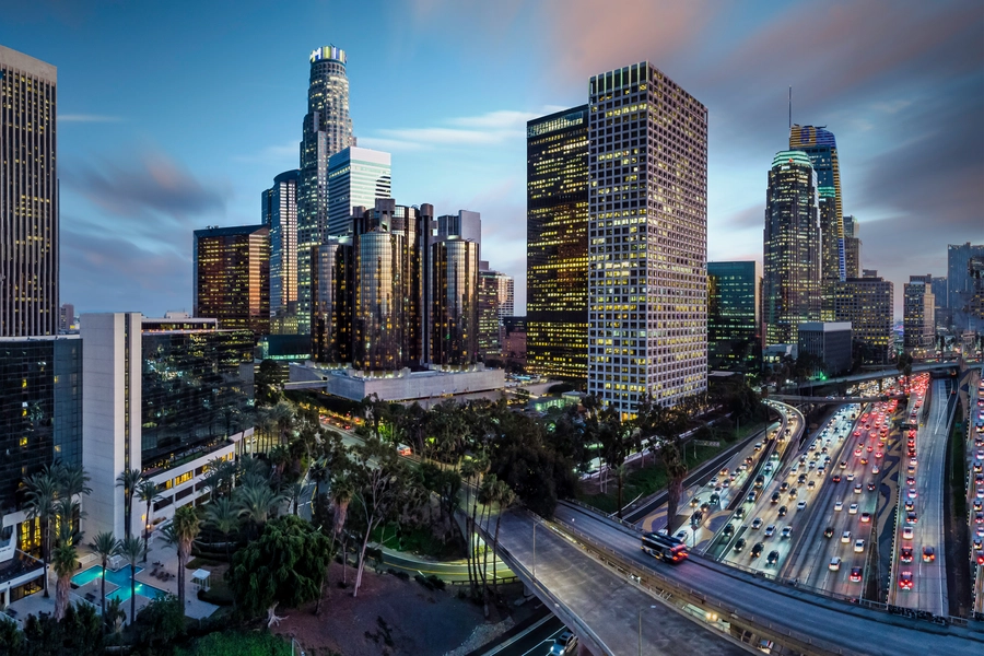 Zonsondergang in Los Angeles