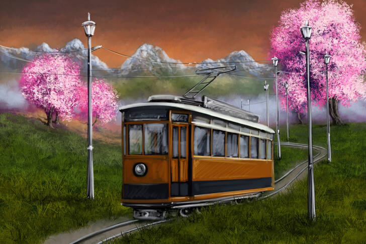 Tram in the mountains