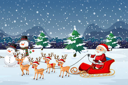 Santa Claus on a sleigh