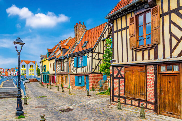 Half-timbered houses in the city of Amiens