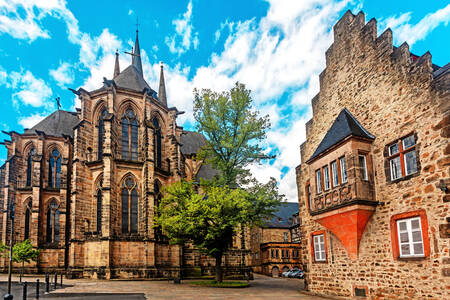 Utsikt över S:ta Elisabets kyrka i Marburg