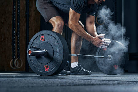Athlete with a barbell
