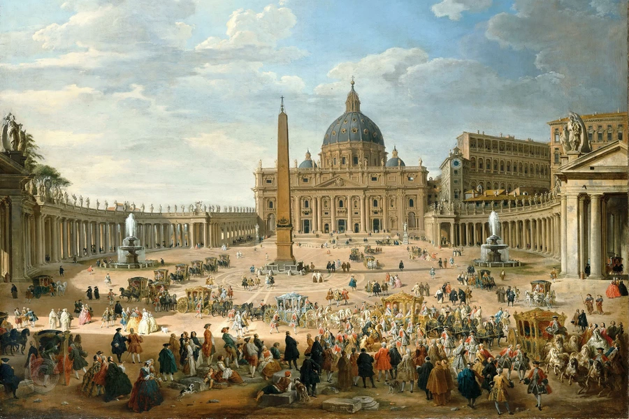 Giovanni Paolo Panini: Wyjazd księcia de Choiseul z Placu Świętego Piotra