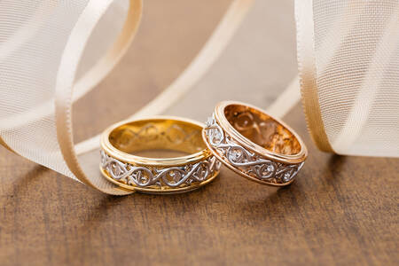 Rose and white gold rings