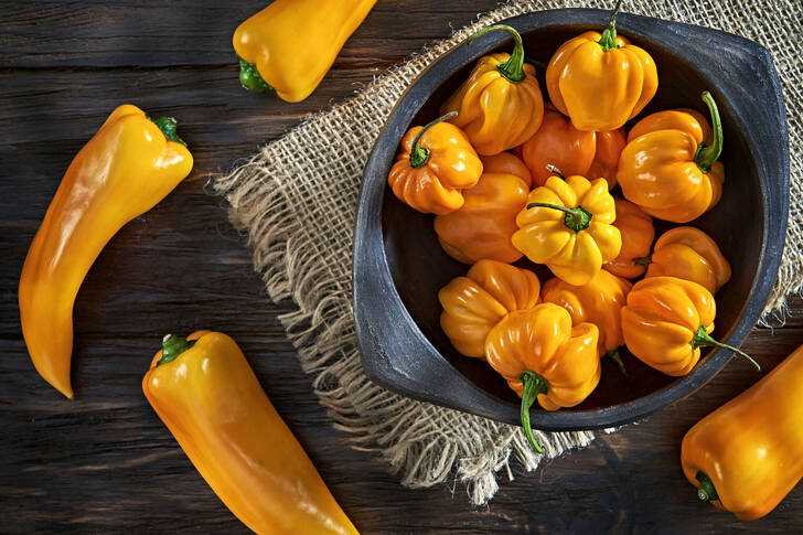 Small yellow peppers