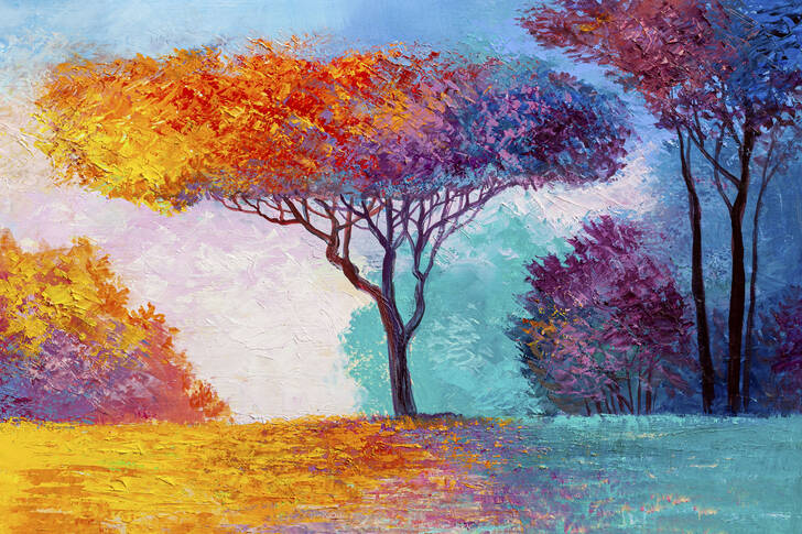 Árvores de outono coloridas