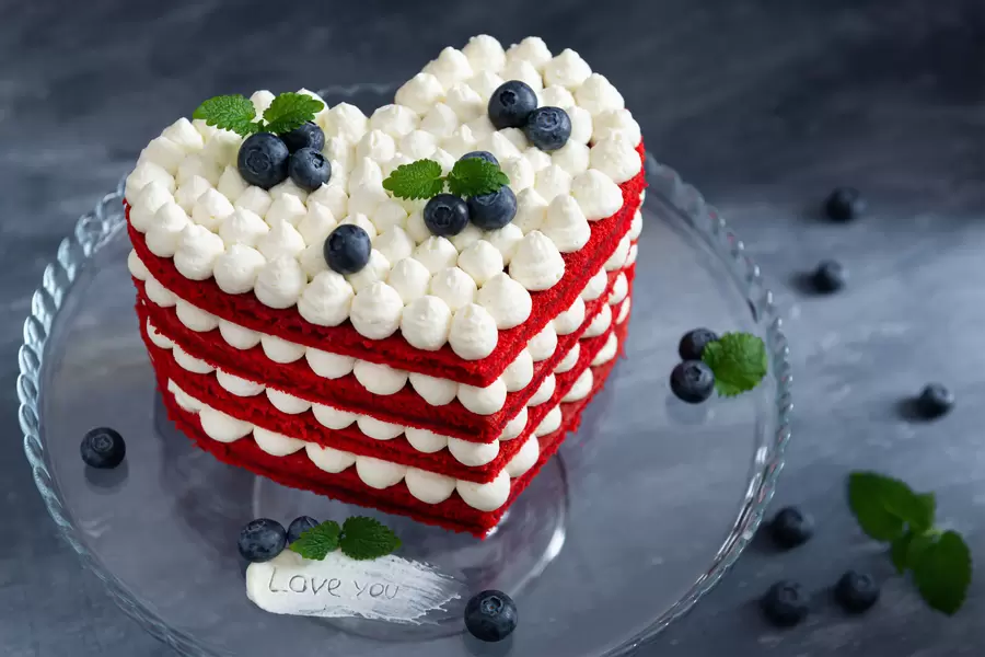Hartvormige cake