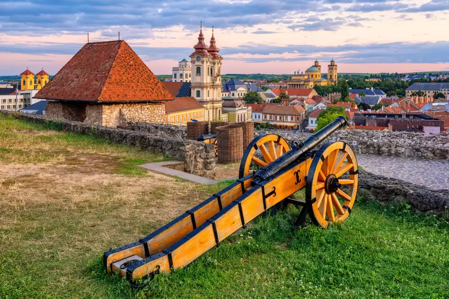 Widok miasta Eger z cytadeli w Eger
