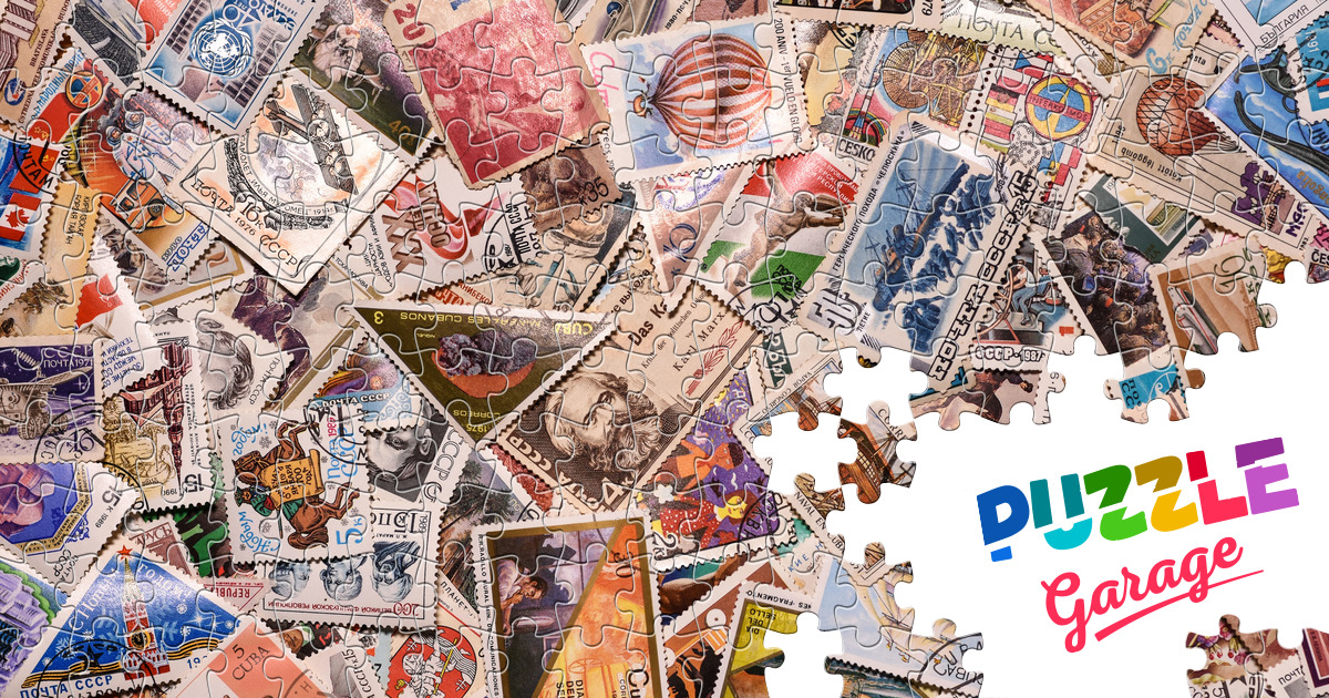 Collection of old postage stamps Jigsaw Puzzle (Other, Collecting