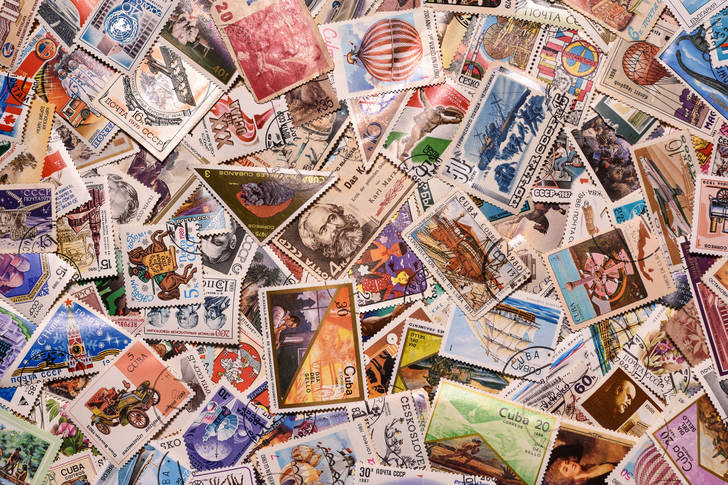 Collection of old postage stamps
