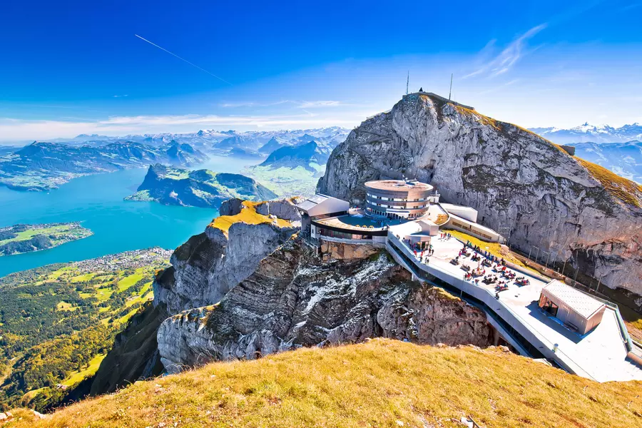 Pilatus Kulm Peak and Lake Lucerne View