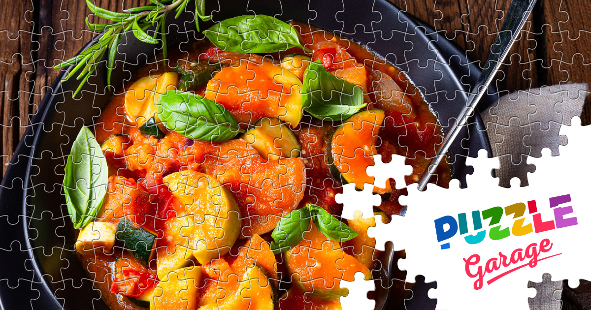 Zucchini with tomato sauce Jigsaw Puzzle (Home, Food) Puzzle Garage