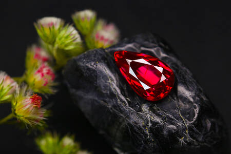 Ruby on stone