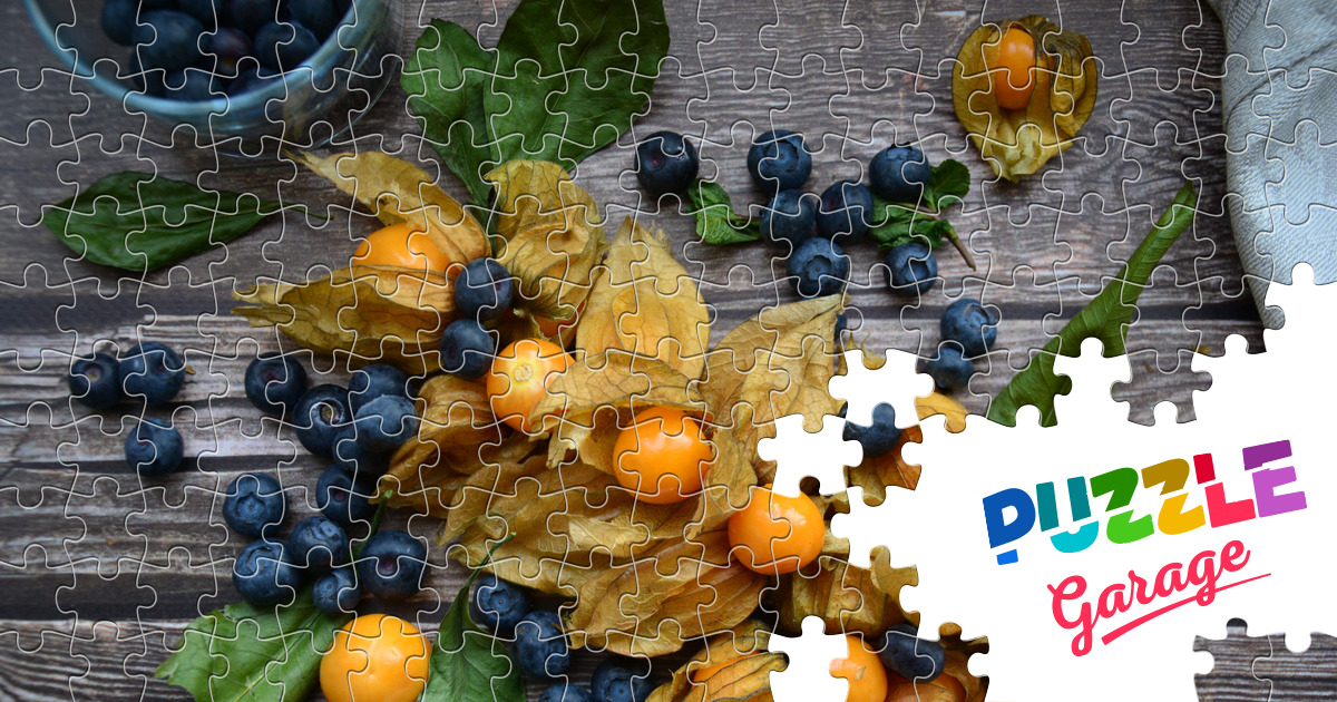 Blueberries and physalis Jigsaw Puzzle (Plants, Berries) | Puzzle Garage