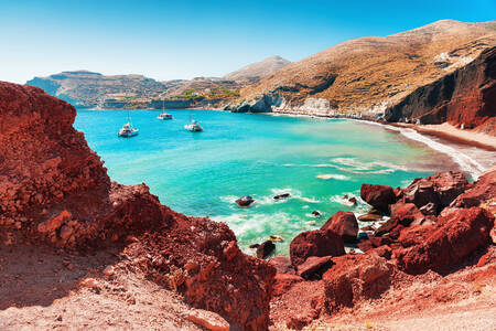 Una playa en la isla de Santorini