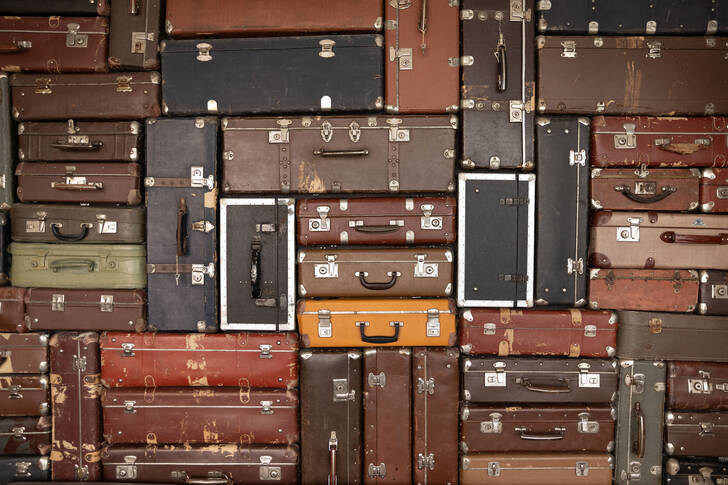 Old travel suitcases