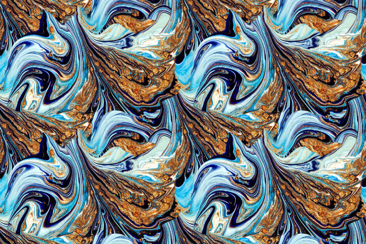 Apstraktni uzorak u plavim i zlatnim tonovima