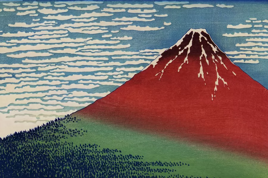 Katsushika Hokusai: "Dobry wiatr, bezchmurny poranek"