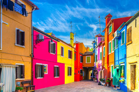 Burano színes házak