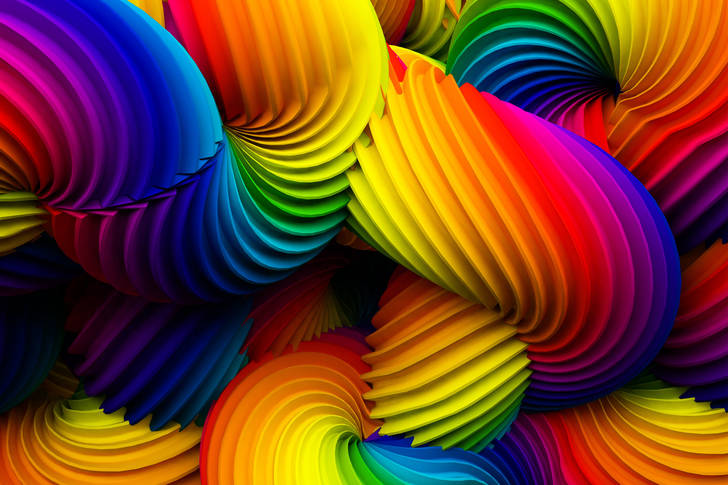 Abstração de espirais de arco-íris