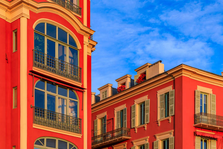 Houses in Place Masséna in Nice