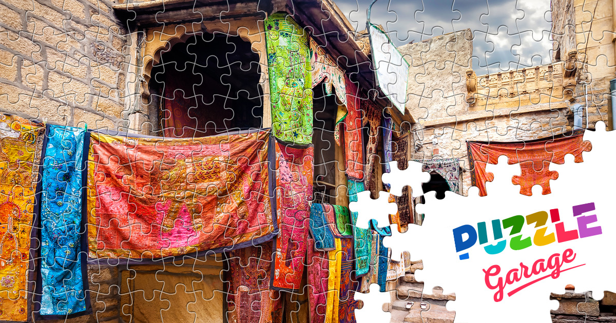 Street market in India Jigsaw Puzzle (Countries, India) Puzzle Garage